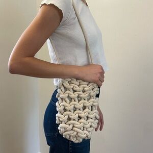 Alienina Woven Knit Bucket Bag